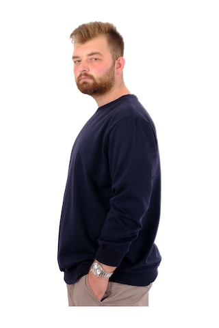 Mode XL Büyük Beden Erkek Basic Sweatshirt Bisiklet Yaka Recycle B24529 Lacivert Lacivert