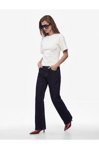 Koton Modal Kumaş Slim Fit Kısa Kollu Bisiklet Yaka Tişört Ekru 6sak50389ek