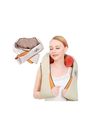 Max Life Ovmalı Isıtmalı Masaj Aleti Boyun Bel Omuz Sırt Masaj Yastığı Krem