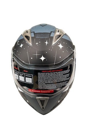 Helmets JK20 - 902 Çene Açılır Güneş Vizörlü Motosiklet Kaskı Siyah Gri Mavi