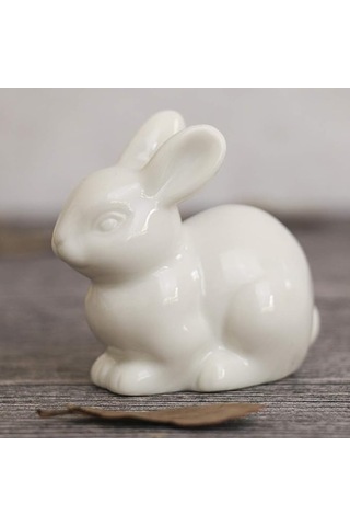 3 Adet Seramik Minyatür Tavşan Figürü Mikro Küçük Mini Tavşan Heykeli Paskalya Manzara Çiçek Saksısı Yosun Peri Bahçe Süsü Dekorasyonu