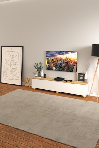 B3 Concept Nort Serisi Beyaz & Safir Meşe 3 Kapaklı Tv Ünitesi