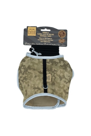 Cattie Havalı Dokuma Kedi Göğüs Ve Uzatma Seti 1x25-35 CM Kamufle