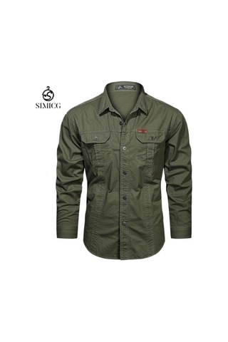 İlkbahar Ve Sonbahar İçin Uzun Kollu Erkek Gömlekleri, Günlük Ve Bol Kesim Erkek Gömlekleri Yeşil