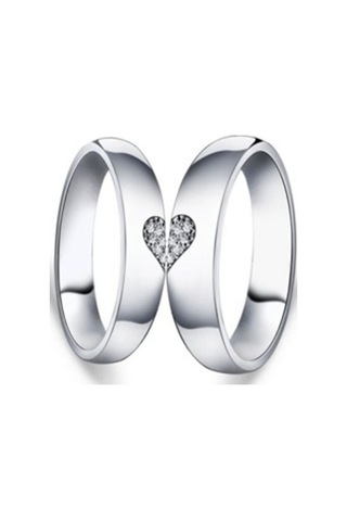 925 Gümüş Kalpli Alyans