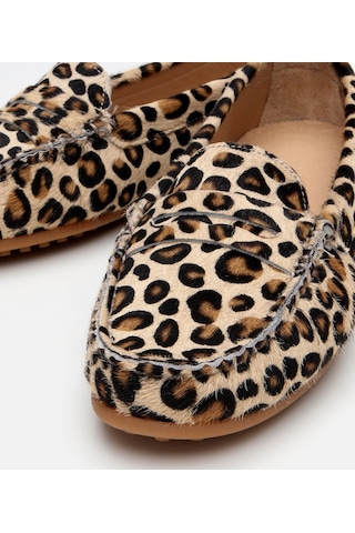Hotiç Kadın Deri Siyah Leopar Desenli Günlük Loafer 01ayh303610a133 Çok Renkli