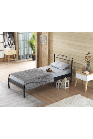 Bedliga Hatkus-S Ferforje Metal Tek Kişilik Karyola