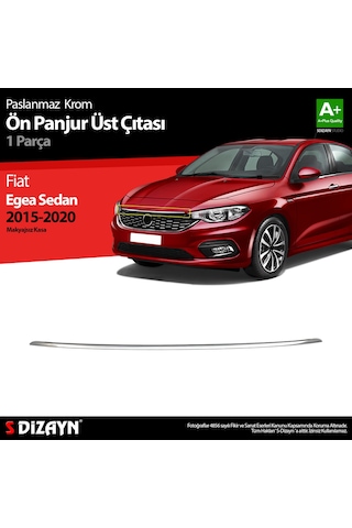 S-Dizayn  Fiat Egea Sedan Krom Ön Panjur Üst Çıtası 2015-2020