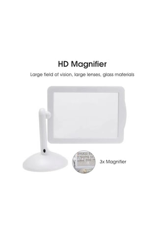 Xindoker Büyük Led Büyüteçli Okuma Lambası - 3x Yakınlaştırma, 360 Dönebilir, Göz Sağlığı İçin 111 Karakter Beyaz