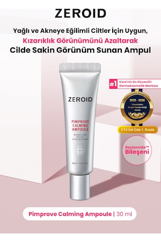 Akneye Eğilimli Ciltler İçin Uygun Kızarık Görünüm Karşıtı Ampul Zeroıd Pimprove Calming Ampoule