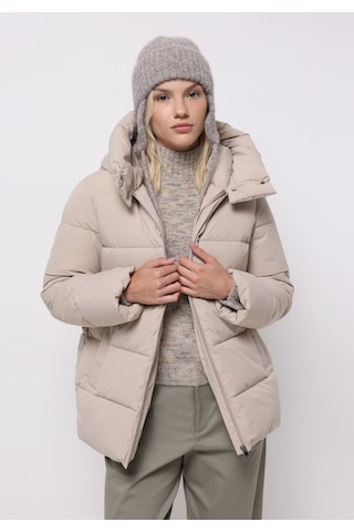 Colins Regular Fit Kapüşonlu Fermuarlı Astarlı Suya Dayanıklı Kadın Bej Mont Cl1075971 Q1.v1 Beı Bej