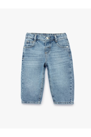 Koton Pamuklu Oversize Denim Pantolon Orta İndigo 7wmb40003td