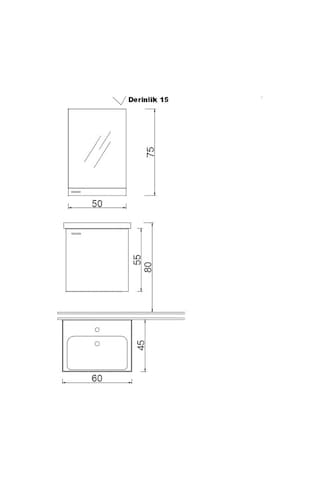 Denko Terra 60 Cm Mdf Beyaz Banyo Dolabı Takımı + Boy Dolabı Beyaz
