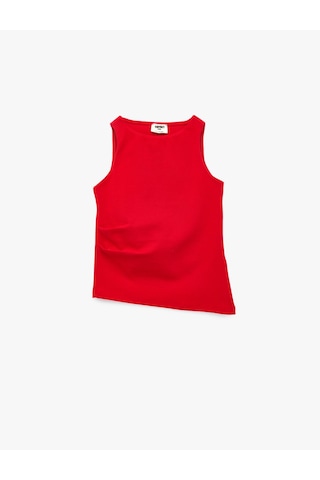 Koton Pamuklu Asimetrik Kesim Kayık Yaka Kolsuz Atlet Kırmızı 6skg30113ak