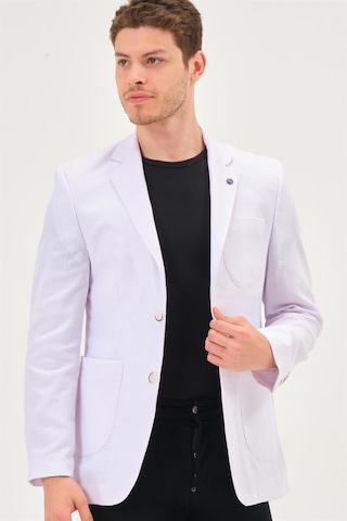 C9059 Dewberry Erkek Ceket-kar Beyaz
