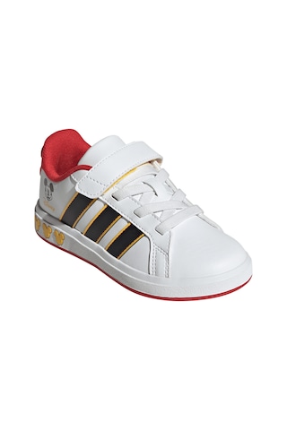 Adidas Adi Das Grand Court Mickey Whtcblackbogold Unisex Çocuk Beyaz Günlük Ayakkabı 31365 Beyaz