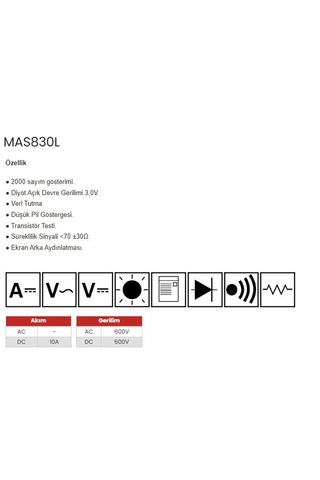 Mastech Mas830l Dijital Multimetre