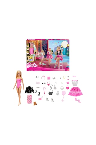 Barbie - Bebek Noel Takvimi, 24 Kıyafet Ve Aksesuar, Ceket, Etek,