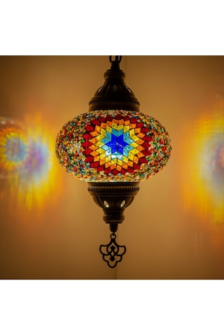 Mozaik Gece Lambası Balkon İçin Tekli Avize Renkli