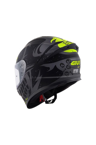 Gıvı 50.x Bones Mat Siyah-neon Sarı Kask Mat Siyah - Neon Sarı