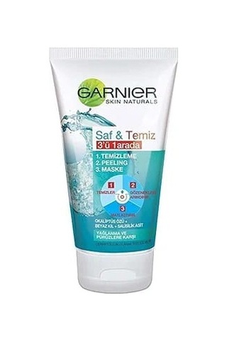 Garnier Saf&Temiz Nemlendiren Yüz Temizleme Jeli 150 ML + Saf&Temiz 3’ü 1 Arada Temizleyici Peeling Maske 50 ML