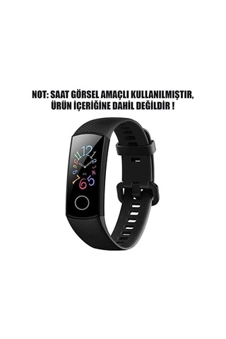 Honor Band 5 İçin Kordon Silicone Sport Band Siyah
