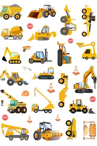 Eğlenceli Stickerlar Cam Duvar Telefon Tablet İnşaat Araçları Diğer