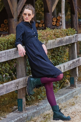 Hakim Yaka Beli Lastikli Dantelli Kışlık Elbise Siyah