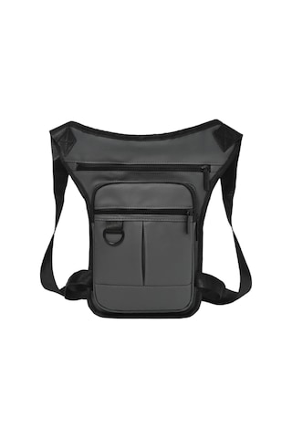 Homyl Erkek Bel Çantası Motosiklet Bacak Fanny Paketi Gri Gri