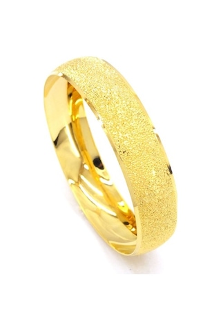 Ferizz 22 Ayar Altın Kaplama Simli Bilezik 15Mm Kalınlık Altın