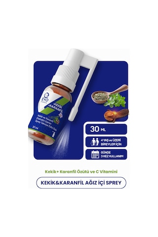 Evo Pharma Kekik ve Karanfil Ekstraktı İçeren Sprey Takviye Edici Gıda 30 ML
