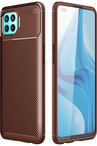 Oppo Reno 4 Lite Kılıf Zore Negro Silikon Kapak Kahverengi