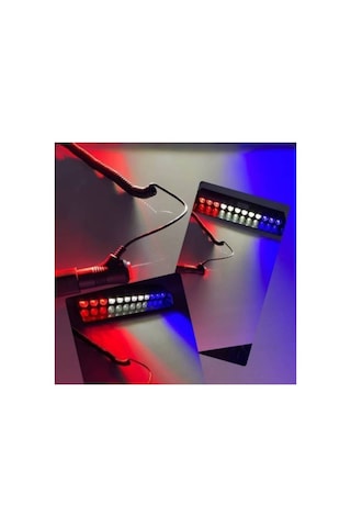 12 Ledli Cam Içi Çakar Vantuzlu Çakar Lamba Kırmızı-Beyaz-Mavi (508068784)