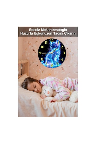 Kututr Sessiz Yuvarlak Ahşap Duvar Saati Kuvars Hareketli 3d Görünümlü 2d Saat Sdw Çocuk Odası,sdw025 33 X