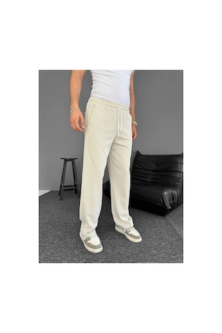 2As Erkek Su Yolu Çizgili Cepli Pantalon - Bej