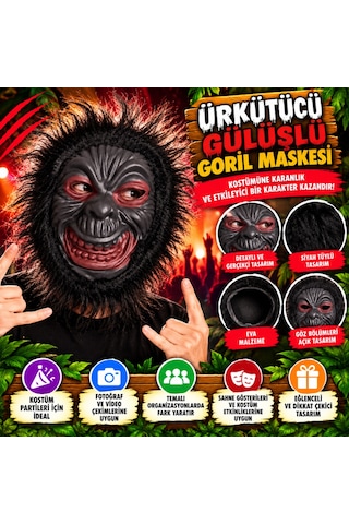 Storeşahin Eva Goril Maskesi Ürkütücü Gülüşlü Goril Shn0720 Diğer