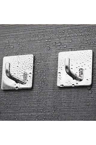 6lı 3m Bantlı Paslanmaz Çelik Askı Sus304 Materyalli, Su Geçirmez & İz Bırakmayan Duvara Zarar Vermez, Yuvarlak & Kare Modeller Banyo, Mutfak, Ofis İçin Kare