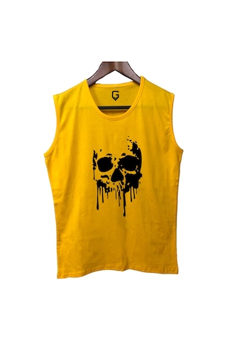 Top Glory Bones Baskılı Kolsuz Sporcu T-shirt Tank Top Sporcu Fitness Atlet
