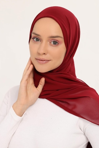 Altobeh Hazır Pratik Lüks Boyunluklu Boneli Şifon Şal Bordo