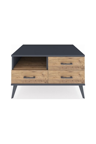 Kronos Şifonyer Tek Raflı 3 Çekmeceli 88x59x48 Antrasit-çam Çam