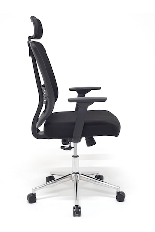 Zeon Büro Ofis Sistemleri // Comfort Black Krom Ofis Koltuğu Makam Koltuğu Çalışma Koltuğu Siyah