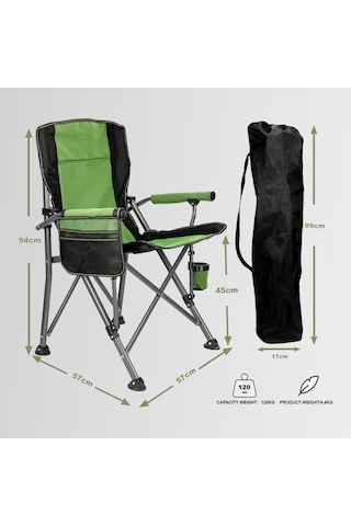 Madfox Roxy Katlanır Kamp Sandalyesi Green/black Mavi - Siyah