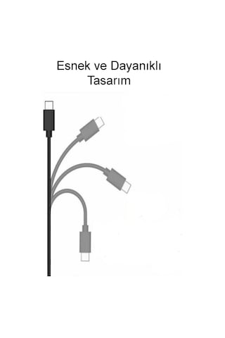 Type-C Data ve Hızlı Şarj Kablosu 1 Metre 2.4 Amper - Siyah