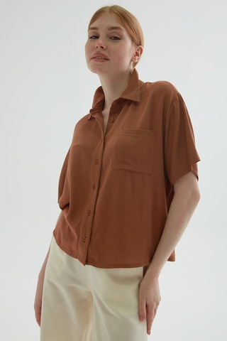 Fashion Friends Bayan Gömlek 25y0515k1 Kahve Kahve