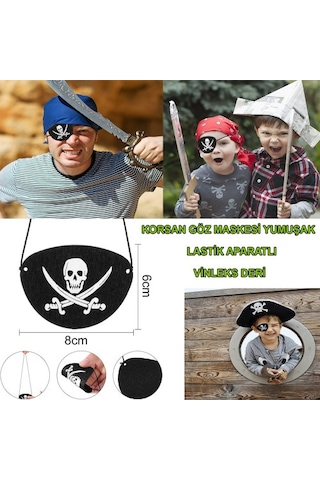 Coco Shopier İthal Vinleks Deri Korsan Göz Bandı - Lastikli & Yumuşak Çok Renkli