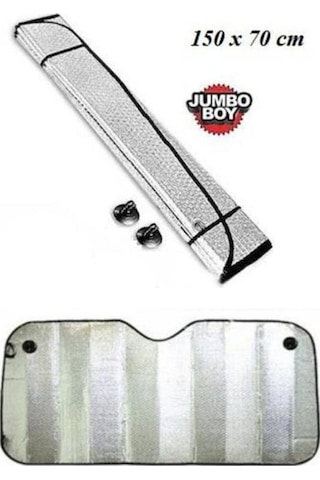 Oto Ön Cam Metalize Güneşlik 70 150 Cm Büyük Boy Nikel Vantuzlu