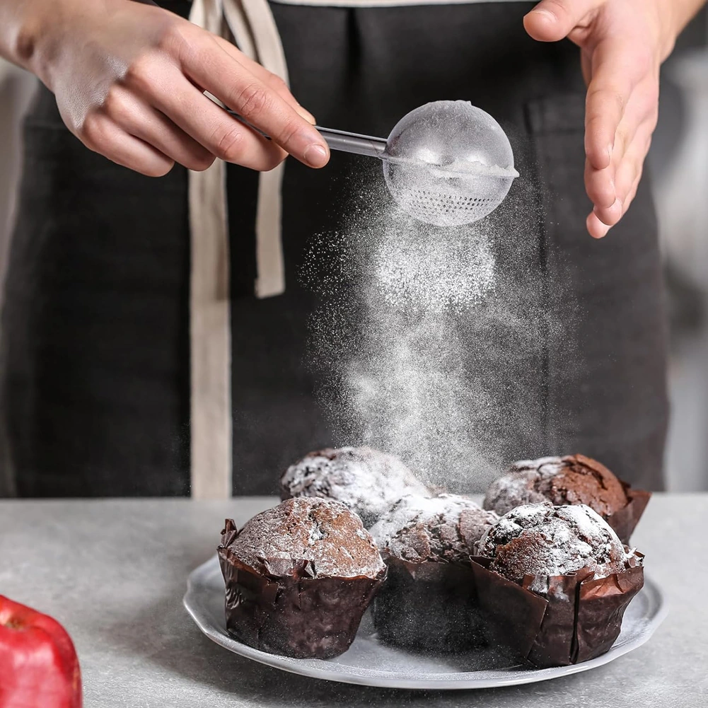 Youtek 304 Paslanmaz Çelik Gıda Seviyesi Elek, Un/ Baharat/ Kakao Süzme, Fırın Ve Mangal İçin Tek Elle Kullanıma Uygun Çok Renkli