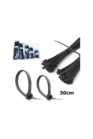 3.6 300Mm - Siyah - 30Cm Kablo Bağı Cırt  Kelepçe