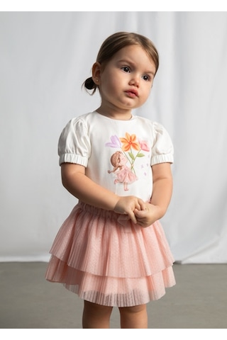 Mayoral Kız Bebek Pileli Tül Etek Pembe - 01902