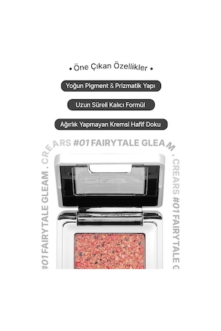 Mücevher Parlaklığında Yoğun Pigmentli Tekli Far Cre'ars Glitter Bomb Eyeshadow 01 Fairytale Gleam 80536417